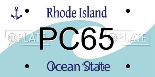 PC65 Rhode Island License Plate