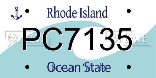 PC7135 Rhode Island License Plate