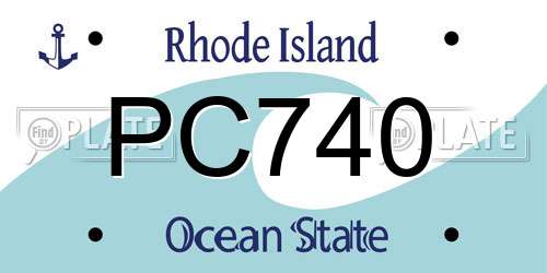 PC740 Rhode Island License Plate