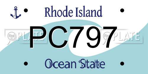 PC797 Rhode Island License Plate