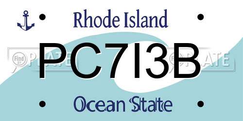 PC7I3B Rhode Island License Plate