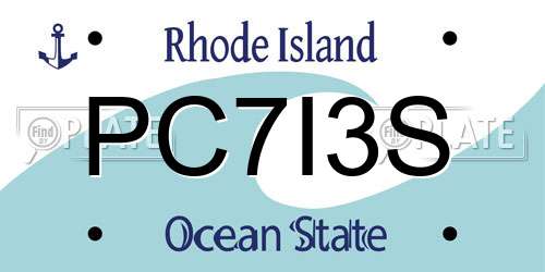 PC7I3S Rhode Island License Plate