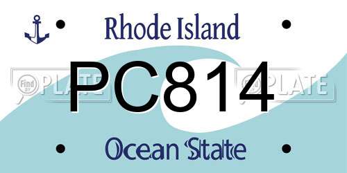 PC814 Rhode Island License Plate