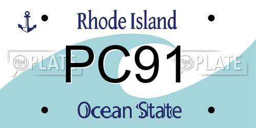 PC91 Rhode Island License Plate