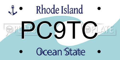 PC9TC Rhode Island License Plate
