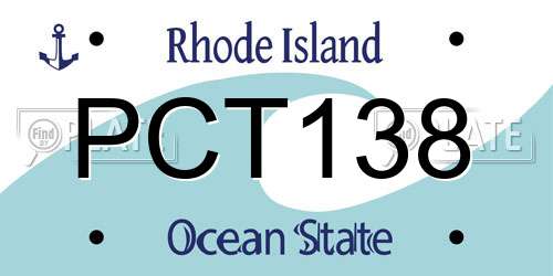PCT138 Rhode Island License Plate