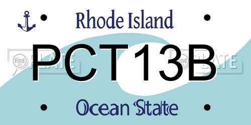 PCT13B Rhode Island License Plate