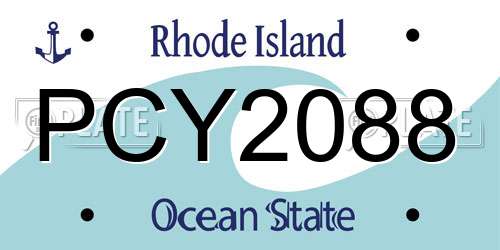 PCY2088 Rhode Island License Plate