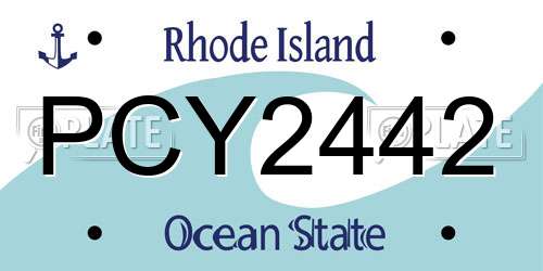 PCY2442 Rhode Island License Plate