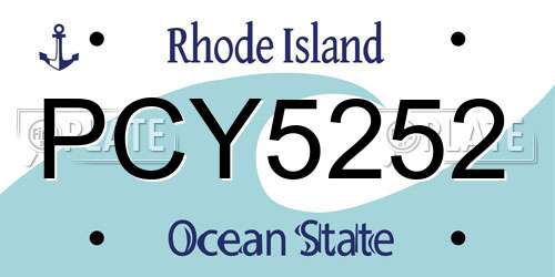 PCY5252 Rhode Island License Plate