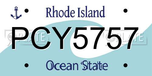 PCY5757 Rhode Island License Plate