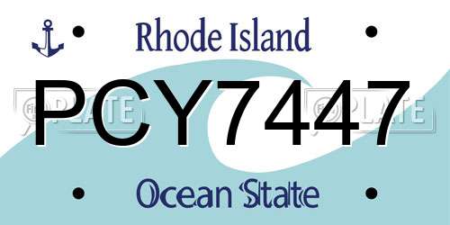 PCY7447 Rhode Island License Plate