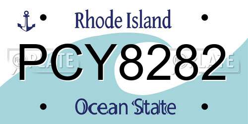 PCY8282 Rhode Island License Plate