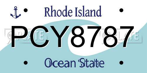 PCY8787 Rhode Island License Plate