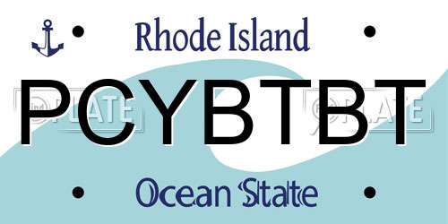 PCYBTBT Rhode Island License Plate