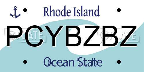 PCYBZBZ Rhode Island License Plate
