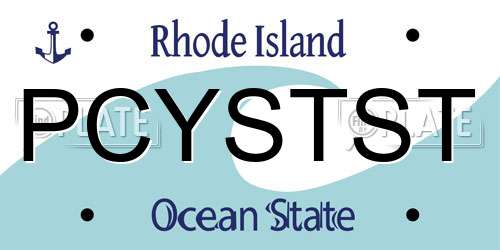 PCYSTST Rhode Island License Plate