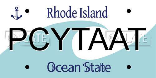 PCYTAAT Rhode Island License Plate
