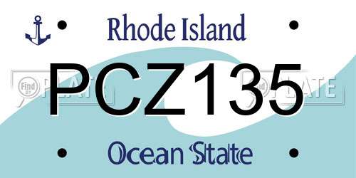 PCZ135 Rhode Island License Plate
