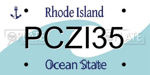 PCZI35 Rhode Island License Plate