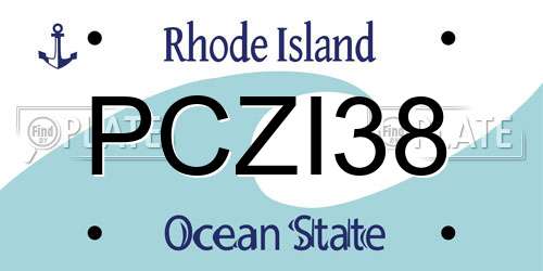 PCZI38 Rhode Island License Plate