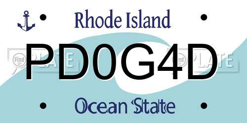 PD0G4D Rhode Island License Plate
