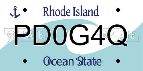 PD0G4Q Rhode Island License Plate