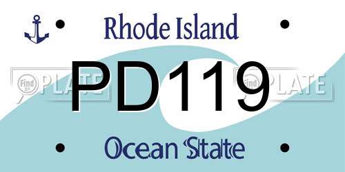 PD119 Rhode Island License Plate