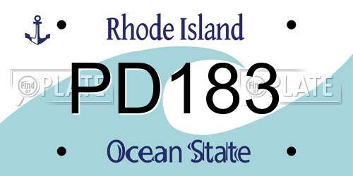 PD183 Rhode Island License Plate