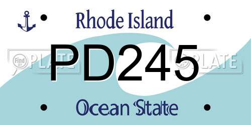 PD245 Rhode Island License Plate