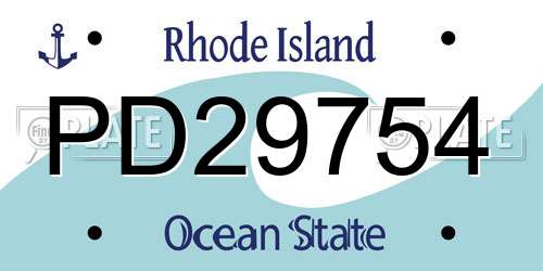 PD29754 Rhode Island License Plate