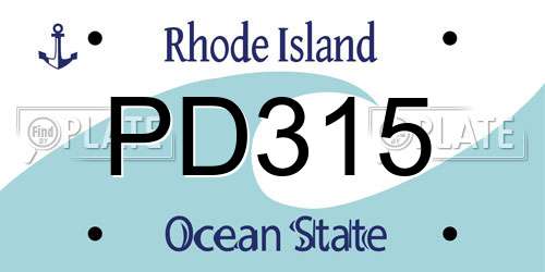 PD315 Rhode Island License Plate