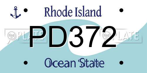 PD372 Rhode Island License Plate