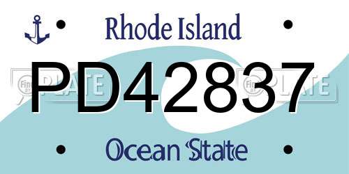 PD42837 Rhode Island License Plate