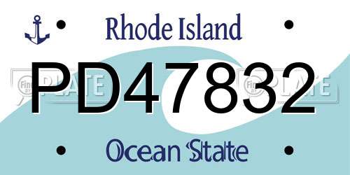 PD47832 Rhode Island License Plate