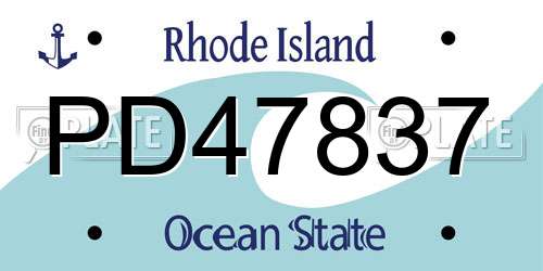 PD47837 Rhode Island License Plate