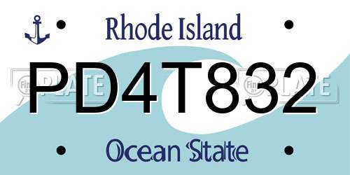 PD4T832 Rhode Island License Plate