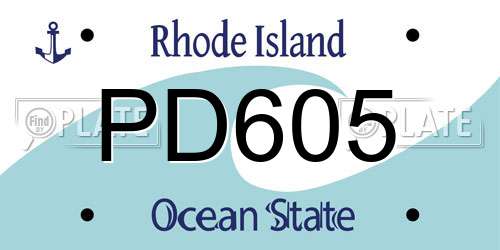 PD605 Rhode Island License Plate