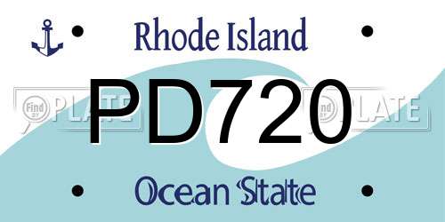 PD720 Rhode Island License Plate