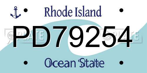 PD79254 Rhode Island License Plate