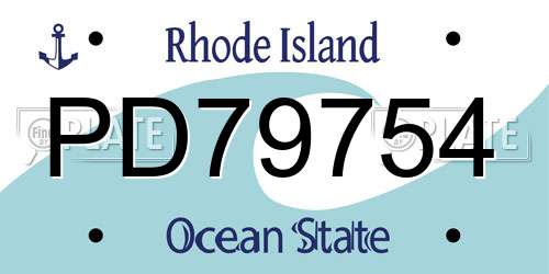 PD79754 Rhode Island License Plate
