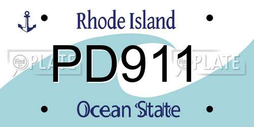 PD911 Rhode Island License Plate
