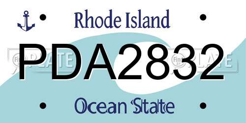PDA2832 Rhode Island License Plate