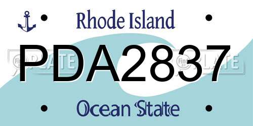 PDA2837 Rhode Island License Plate