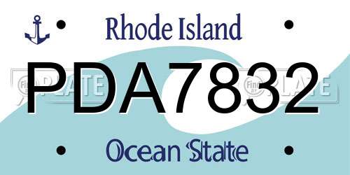 PDA7832 Rhode Island License Plate