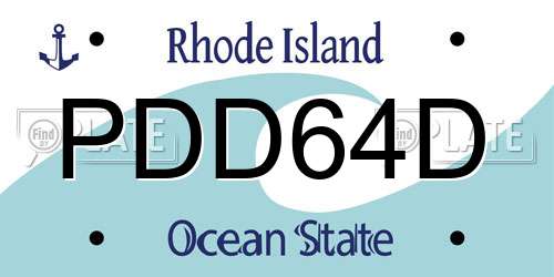 PDD64D Rhode Island License Plate