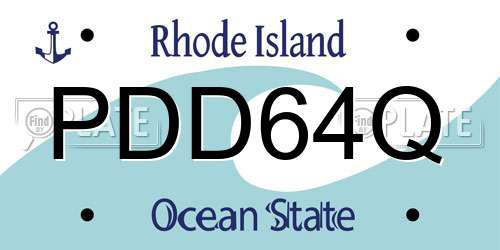 PDD64Q Rhode Island License Plate
