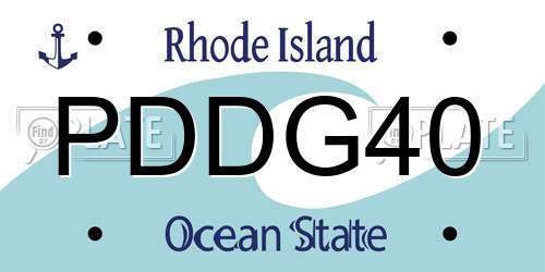 PDDG40 Rhode Island License Plate