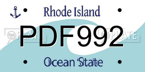 PDF992 Rhode Island License Plate