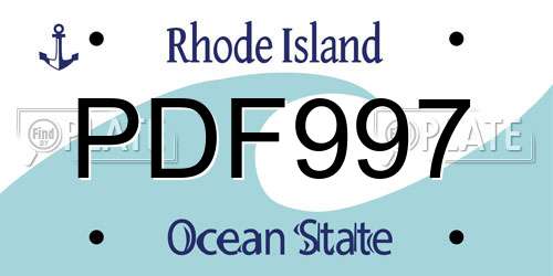 PDF997 Rhode Island License Plate